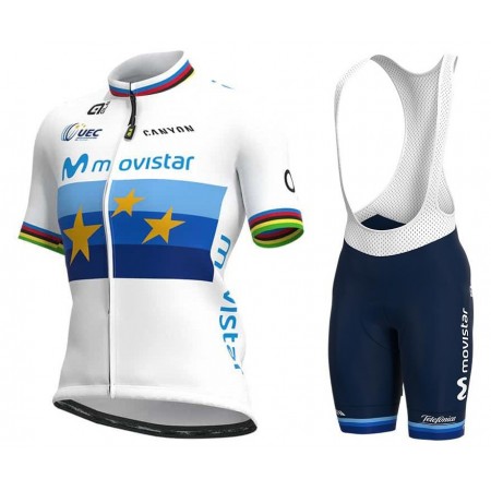 Completo Maglia + Pantaloncino con bretelle 2021 Movistar Team Donna N003